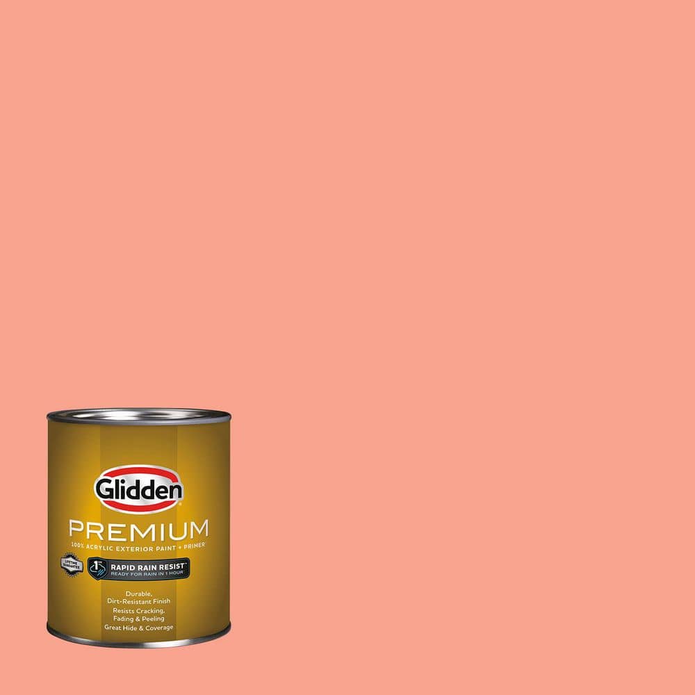 Glidden Premium 1 qt. PPG1193-5 Coral Serenade Satin Exterior Latex Paint