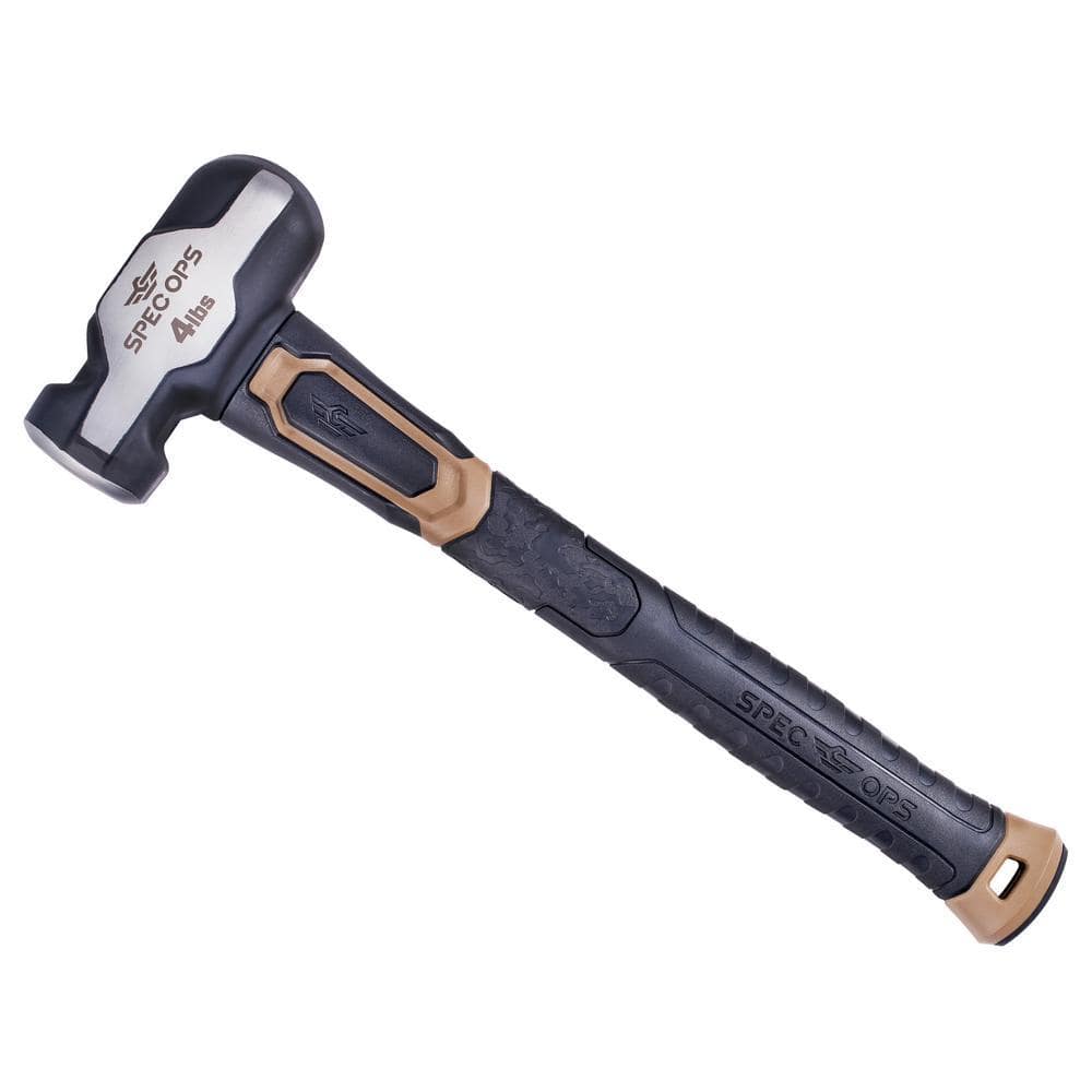 SPEC OPS Engineering Hammer, 4 lbs. Sledge Hammer w/ Removable Soft Mallet Cap, Shock Absorbing and Vibration Dampening Handle