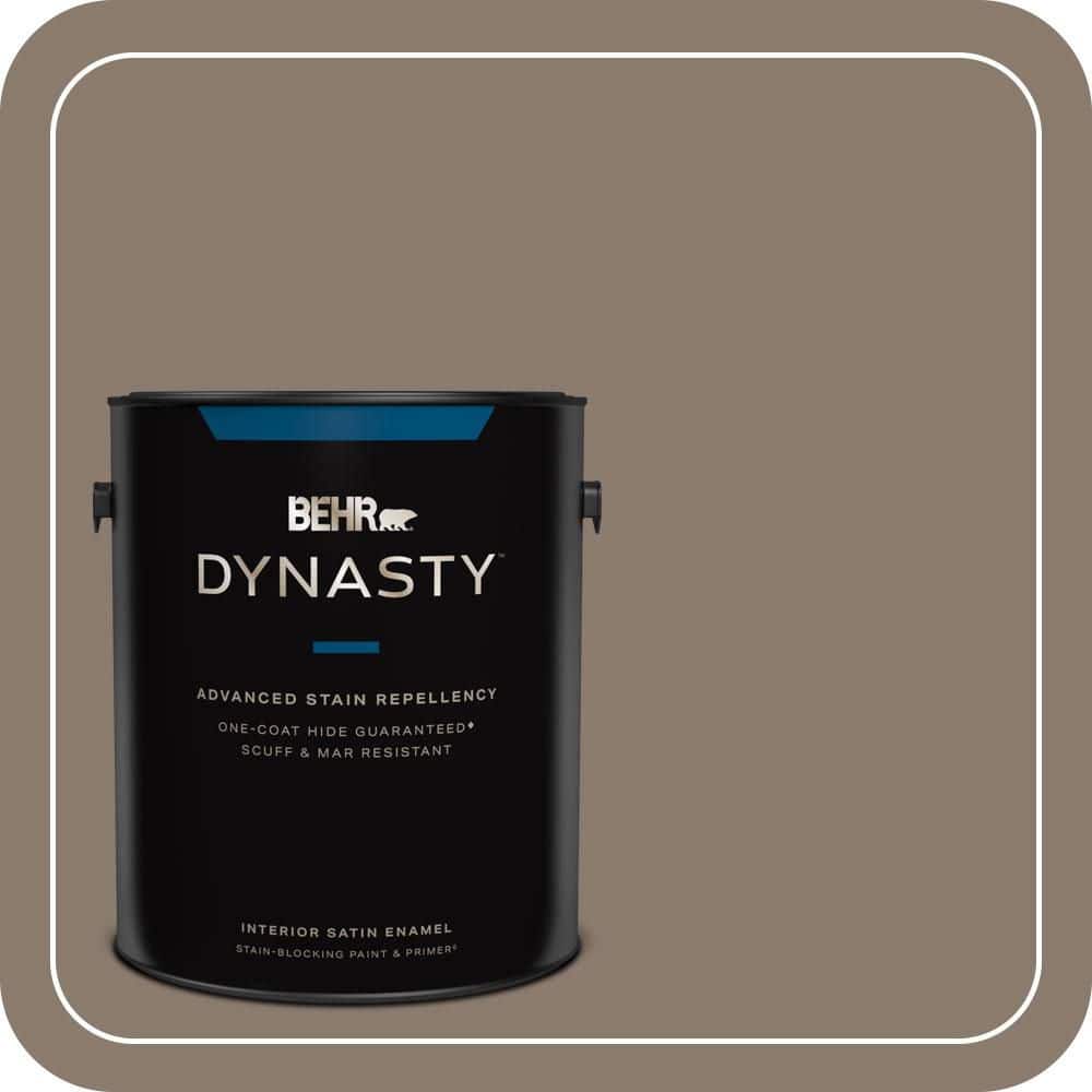 BEHR DYNASTY 1 gal. #T18-07 Road Less Travelled Satin Enamel Interior Stain-Blocking Paint and Primer