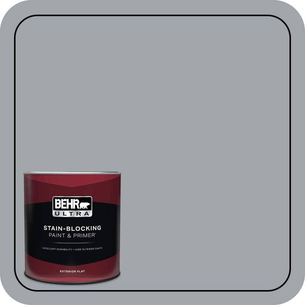 BEHR ULTRA 1 qt. #PPU26-19 Chance of Rain Flat Exterior Paint & Primer