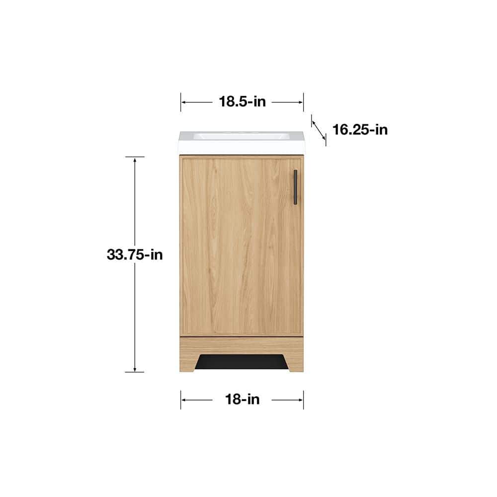 Glacier Bay Pinecreek 19 in. Single Sink Freestanding Sunlit Bathroom Vanity with White Cultured Marble Top (Assembled) (4)