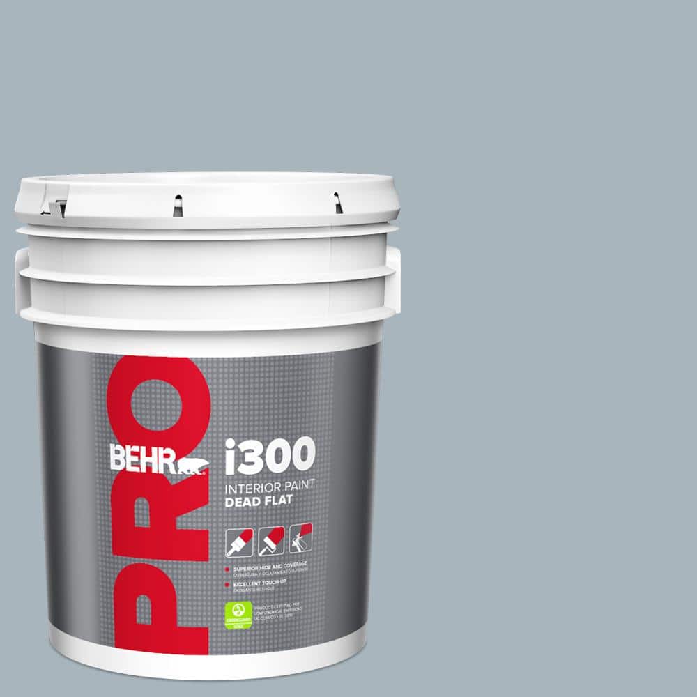 BEHR PRO 5 gal. #MQ5-23 Intercoastal Gray Dead Flat Interior Paint