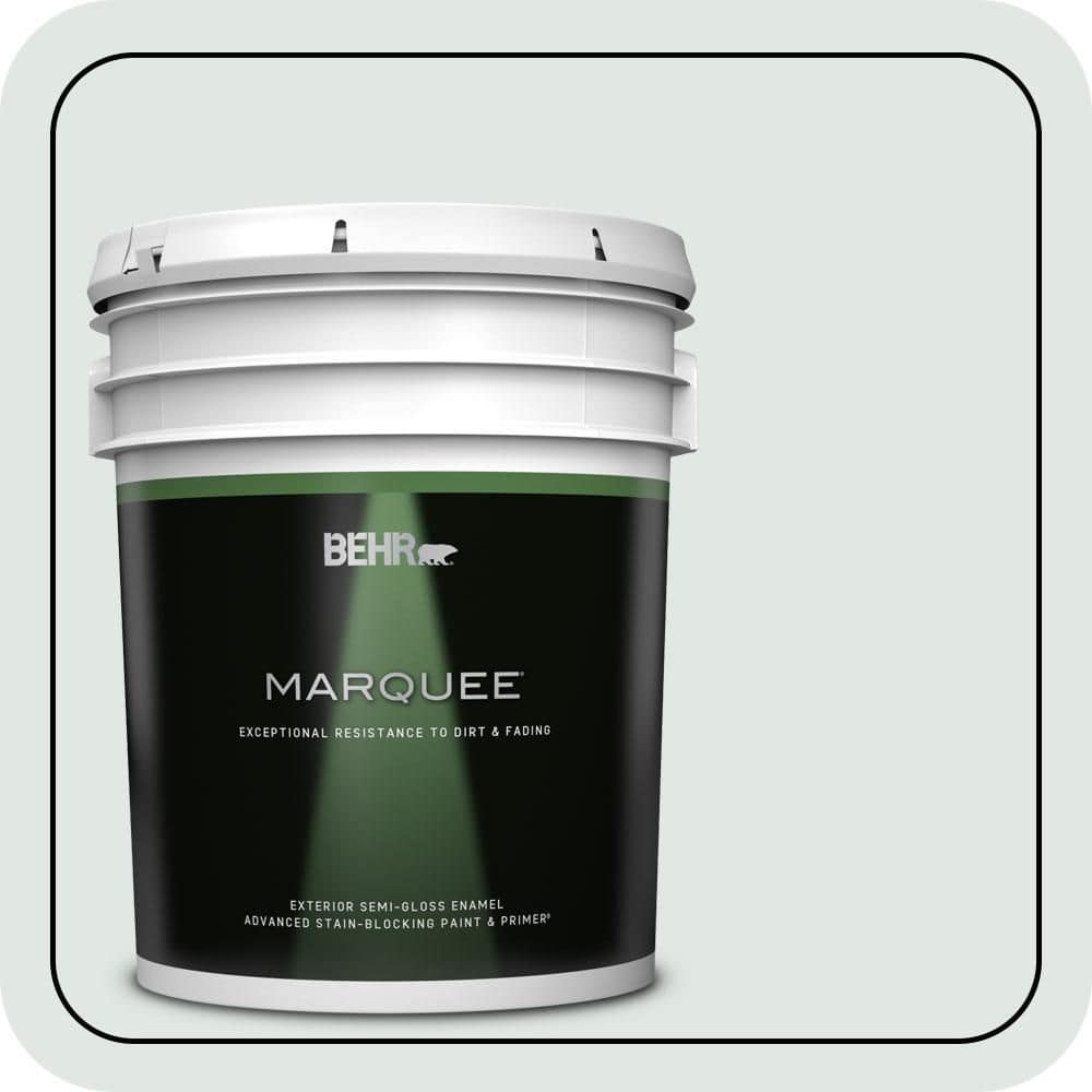 BEHR MARQUEE 5 gal. #490E-1 Glimmer Semi-Gloss Enamel Exterior Paint & Primer