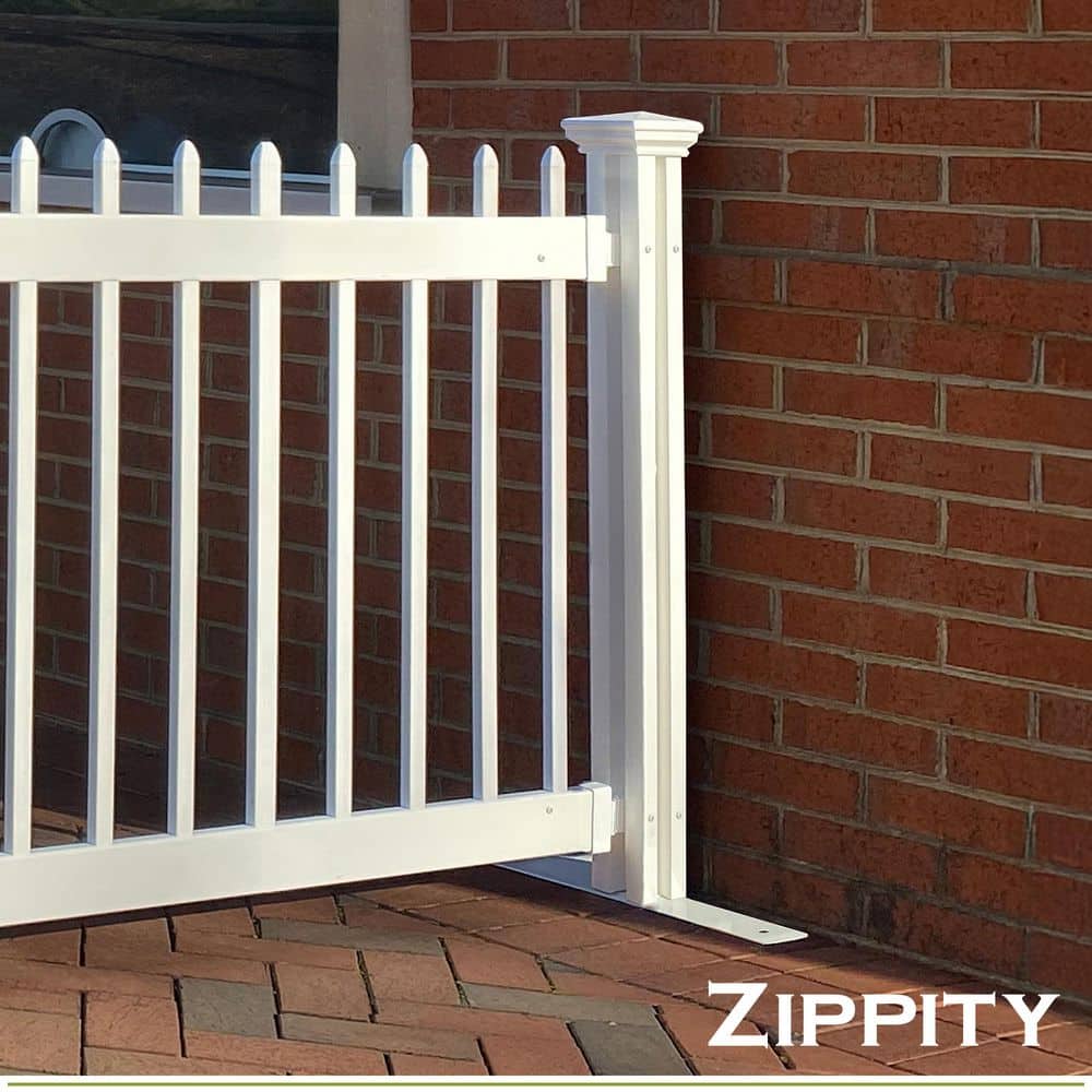 Zippity Outdoor Products Zippity Hinged 4.1in. x 4.1 in. x 3.2 ft. White Vinyl Portable Fence Finishing Post (2)