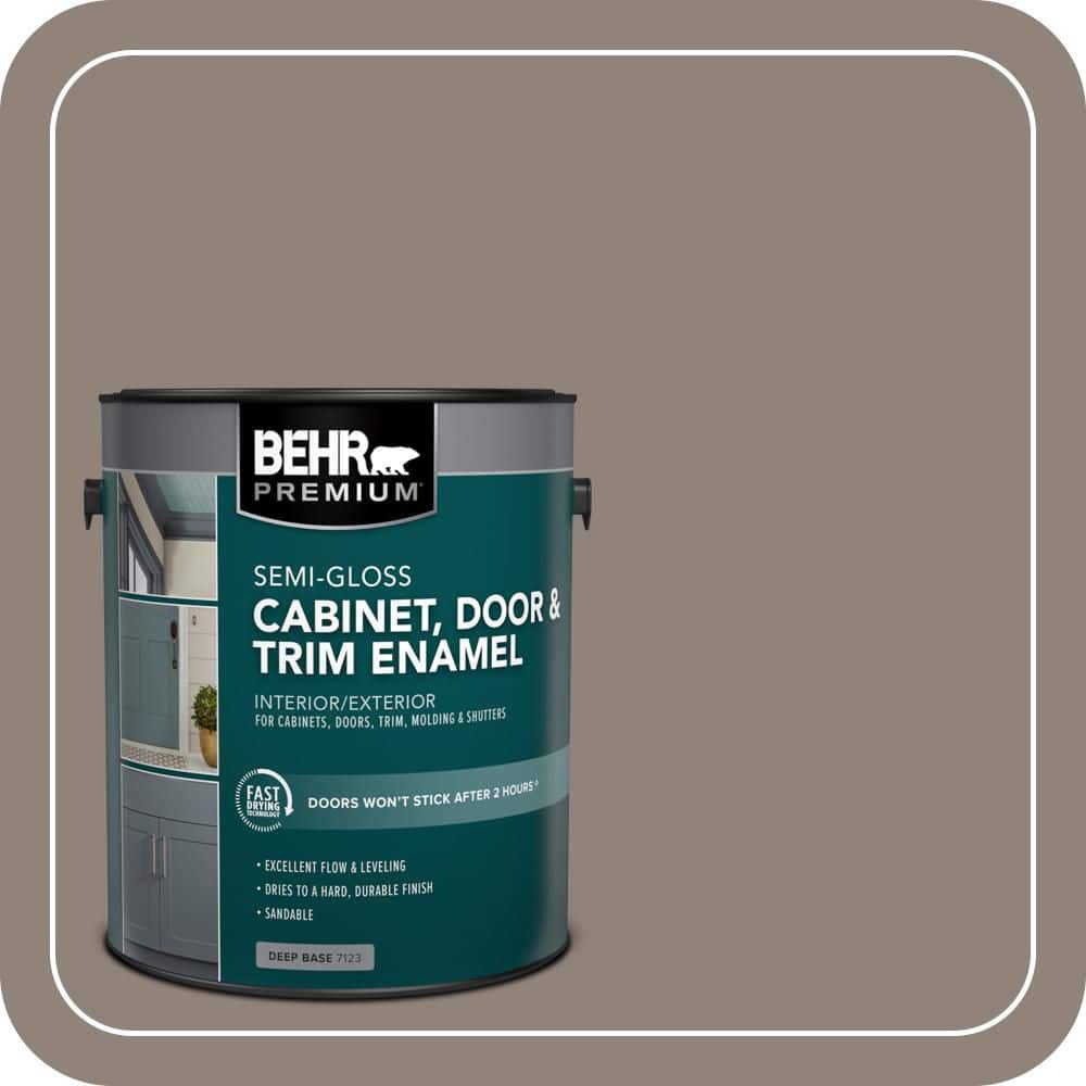 BEHR PREMIUM 1 gal. #N200-5 Woodcraft Semi-Gloss Enamel Interior/Exterior Cabinet, Door & Trim Paint