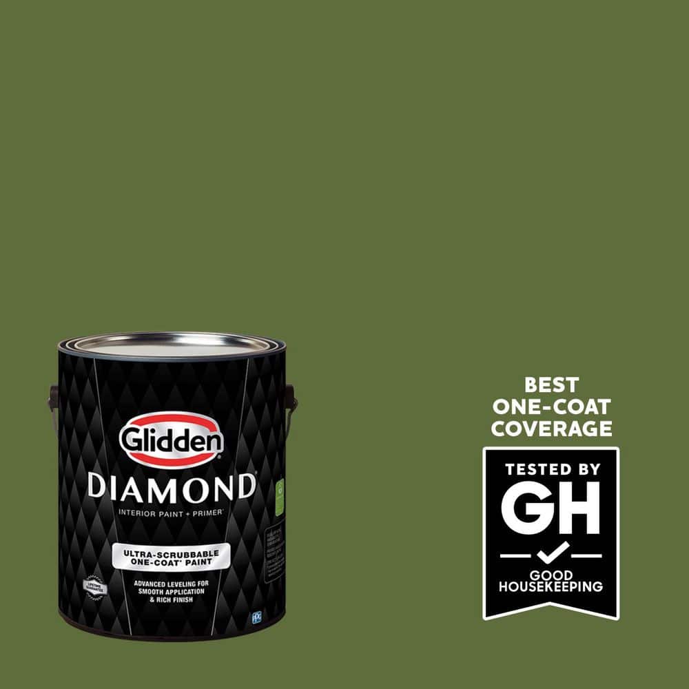 Glidden Diamond 1 gal. PPG1121-7 Globe Artichoke Satin Interior Paint with Primer (2)