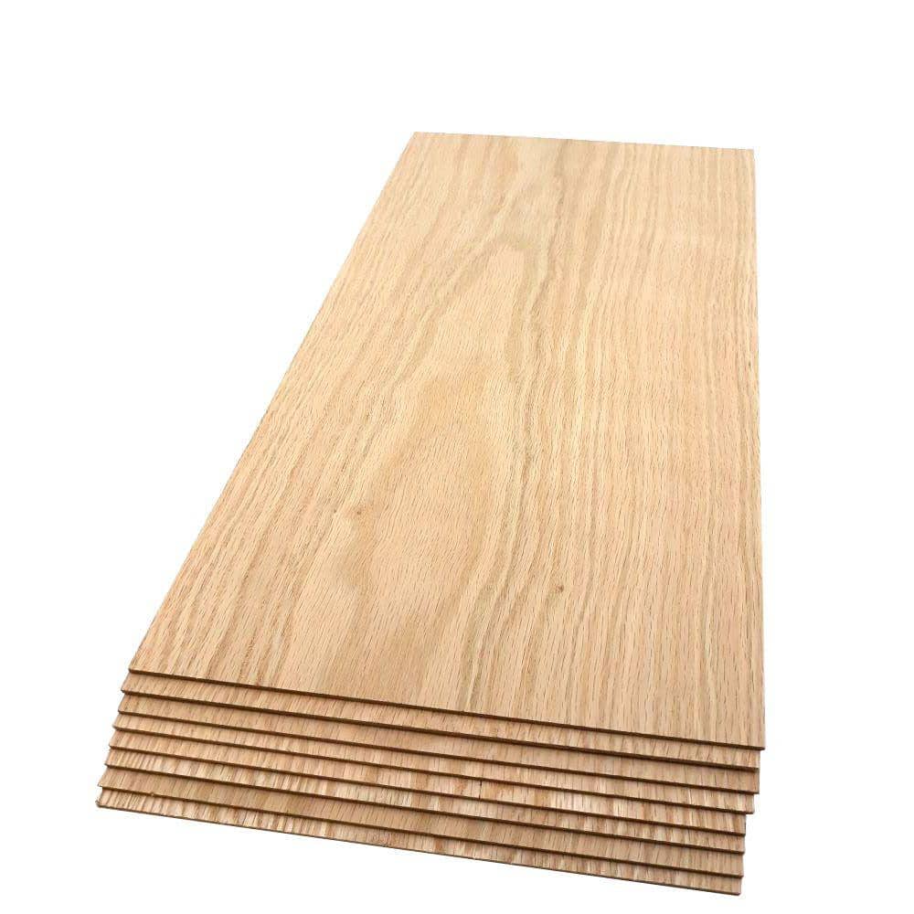 Swaner Hardwood 1/8 in. x 6-1/2 in. x 1 ft. 3 in. Red Oak S4S Hardwood Hobby Board (8-Pack) (1)