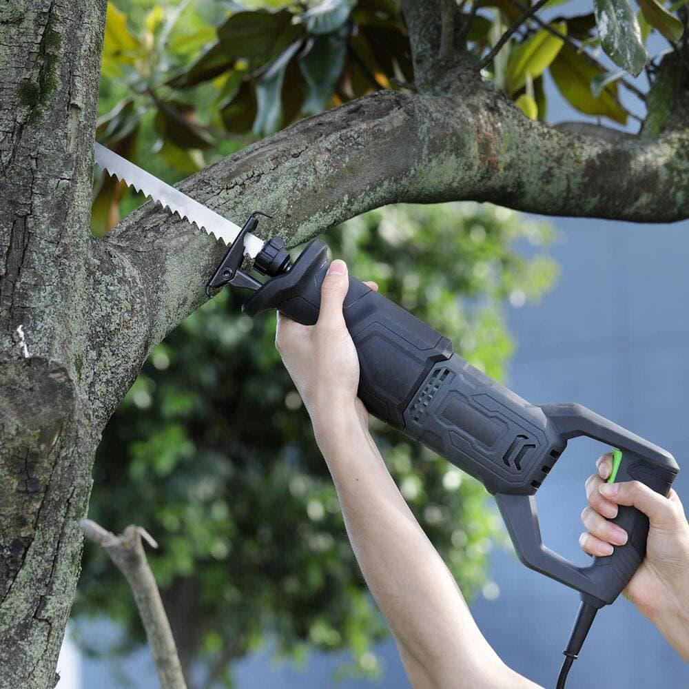 Unbranded 120V 4/5 Stroke Length Corded Reciprocating Saw with 6.0 Amp Motor 0-3000SPM Variable Speed for Wood Metal PVC Cutting (2)
