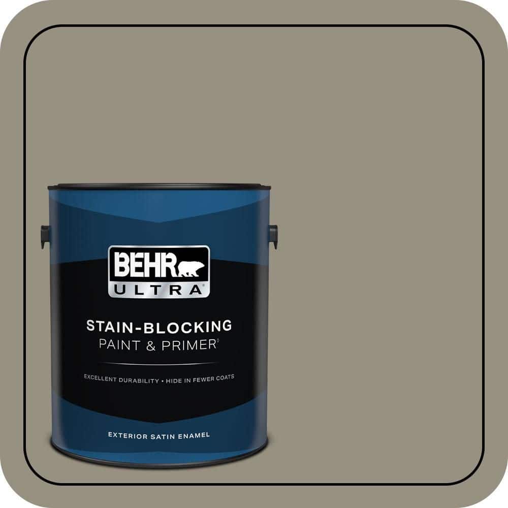 BEHR ULTRA 1 gal. #N320-5 Gray Squirrel Satin Enamel Exterior Paint & Primer