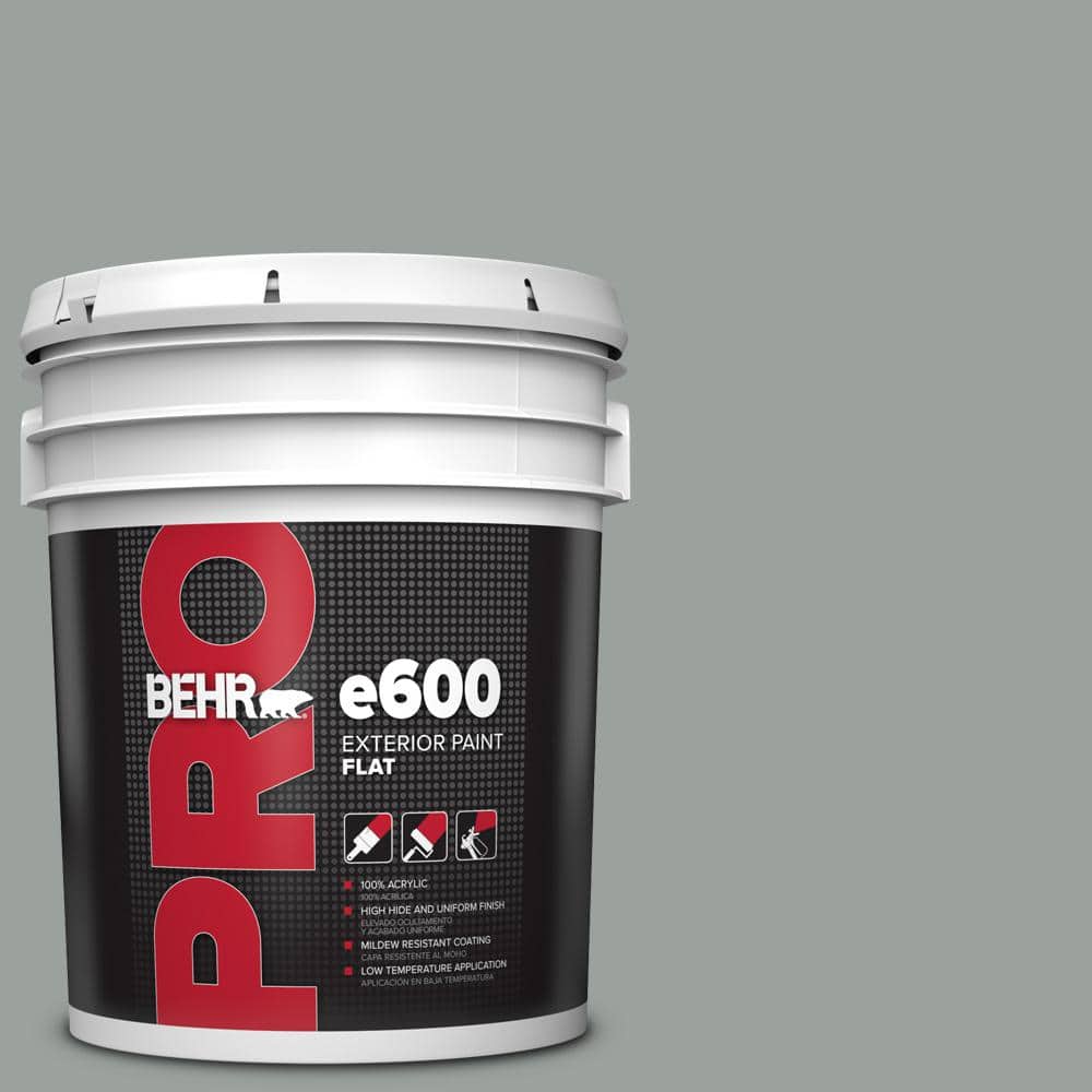 BEHR PRO 5 Gal. #PPU11-16 Brampton Gray Flat Exterior Paint