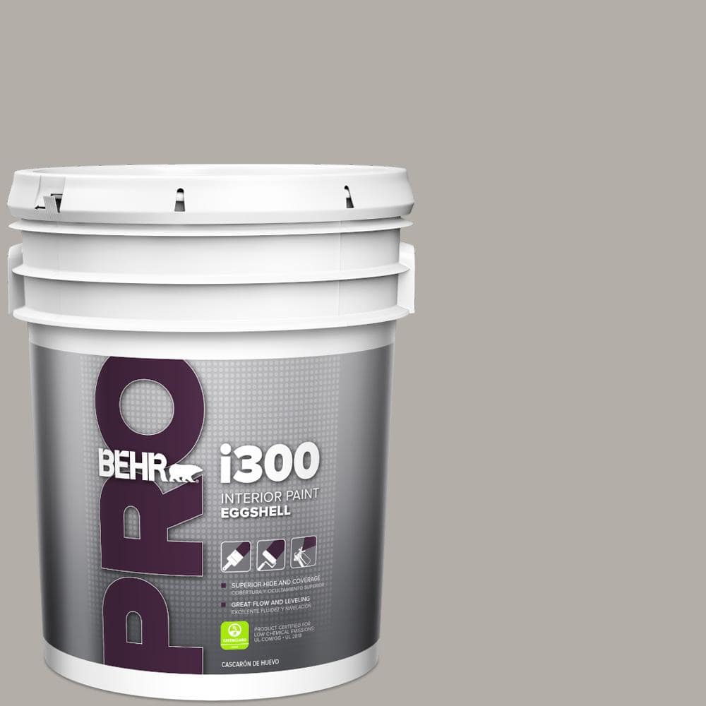 BEHR PRO 5 gal. #T17-09 Laid Back Gray Eggshell Interior Paint