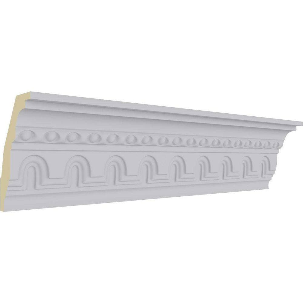 Ekena Millwork 2-7/8 in. x 4-3/8 in. x 94-1/2 in. Polyurethane Heaton Crown Moulding (2)
