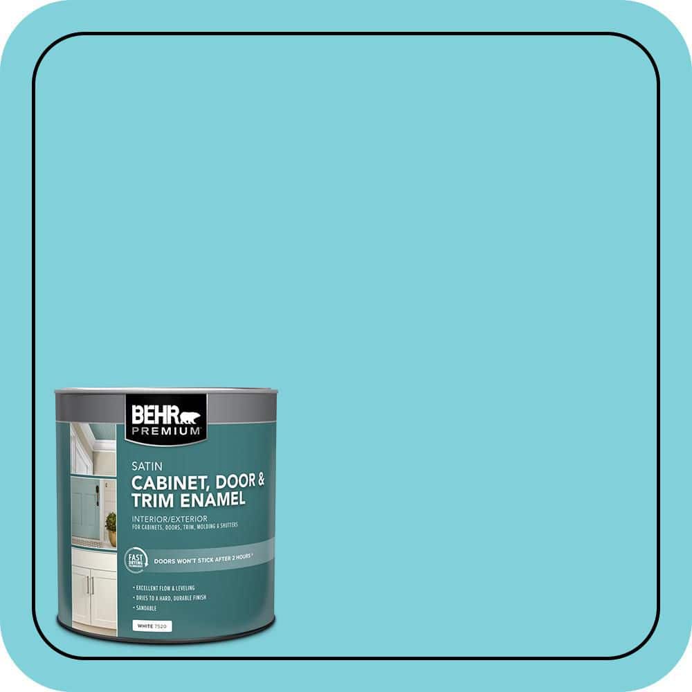 BEHR PREMIUM 1 qt. #P470-3 Sea of Tranquility Satin Enamel Interior/Exterior Cabinet, Door & Trim Paint (1)