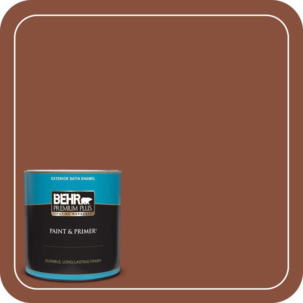 BEHR PREMIUM PLUS 1 qt. #T14-9 Hipsterfication Satin Enamel Exterior Paint & Primer
