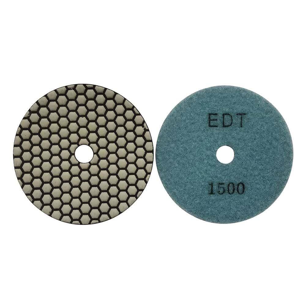 EDiamondTools 4 in. High Performance Stone/Concrete Polishing Pads, 7 Pad Set, Wet or Dry, #50 to #3000 Grit (3)