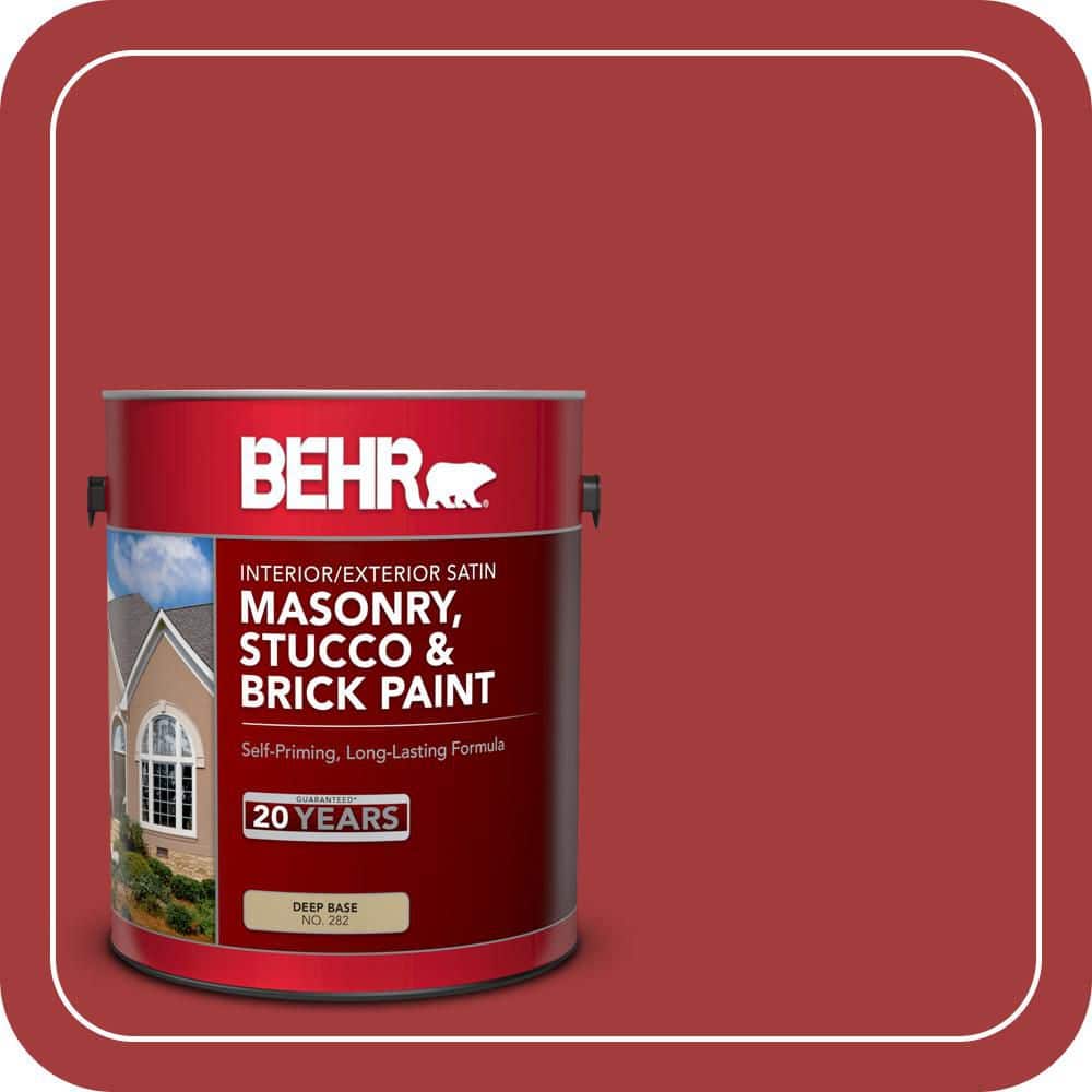 BEHR 1 gal. #PFC-03 Red Baron Satin Interior/Exterior Masonry, Stucco and Brick Paint
