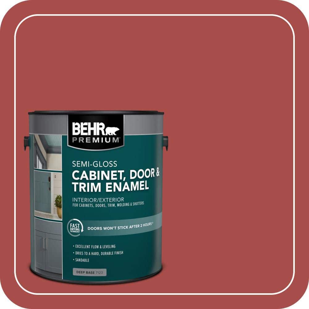 BEHR PREMIUM 1 gal. #HDC-CL-09 Persimmon Red Semi-Gloss Enamel Interior/Exterior Cabinet, Door & Trim Paint