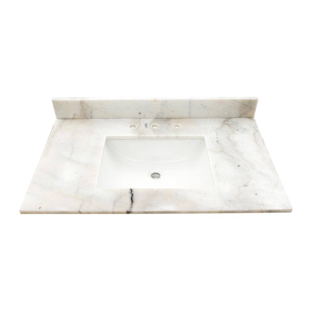 MSI 49 in. 22 in. Engineered Marble Vanity Top with White Rectangular Single Sink (2)