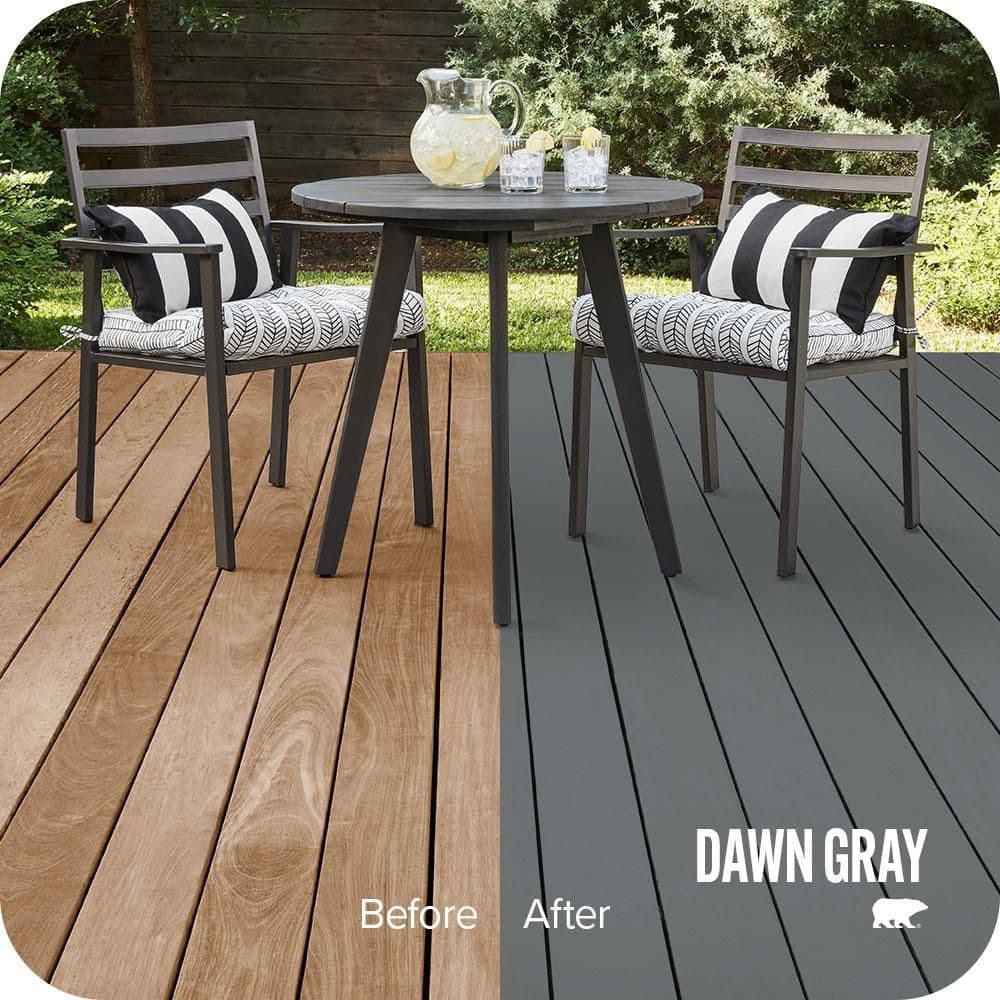 BEHR PREMIUM 1 gal. #MQ5-28 Dawn Gray Solid Color Waterproofing Exterior Wood Stain and Sealer (2)