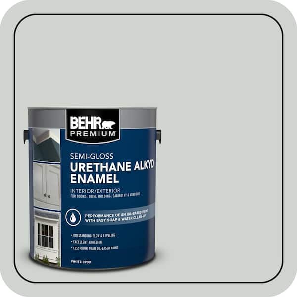 BEHR PREMIUM 1 gal. #PPU12-11 Salt Glaze Urethane Alkyd Semi-Gloss Enamel Interior/Exterior Paint (2)
