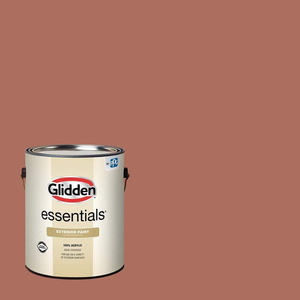 Glidden Essentials 1 gal. PPG1066-6 Amaretto Flat Exterior Paint