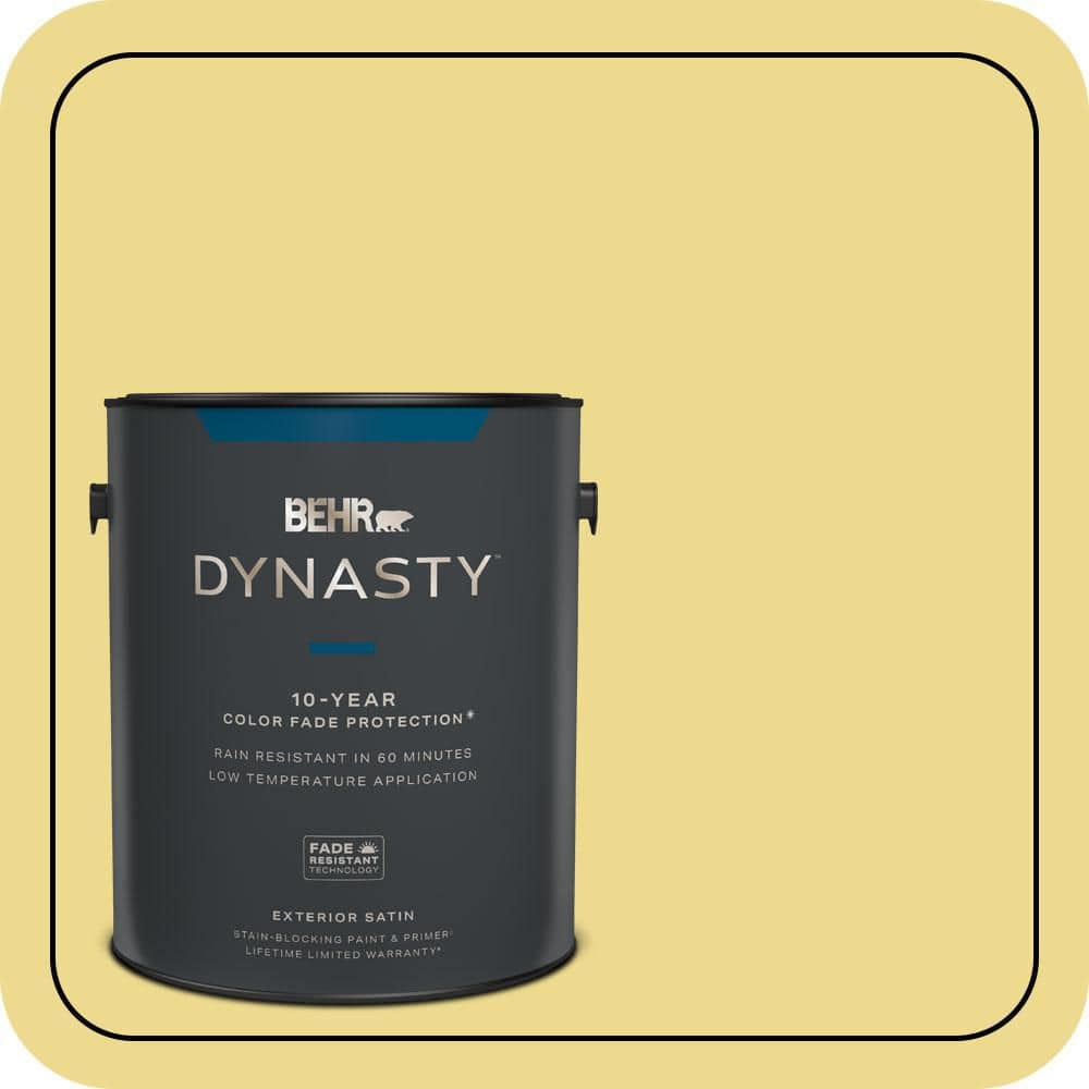 BEHR DYNASTY 1 gal. #P320-4 Pineapple Crush Satin Enamel Exterior Stain-Blocking Paint & Primer