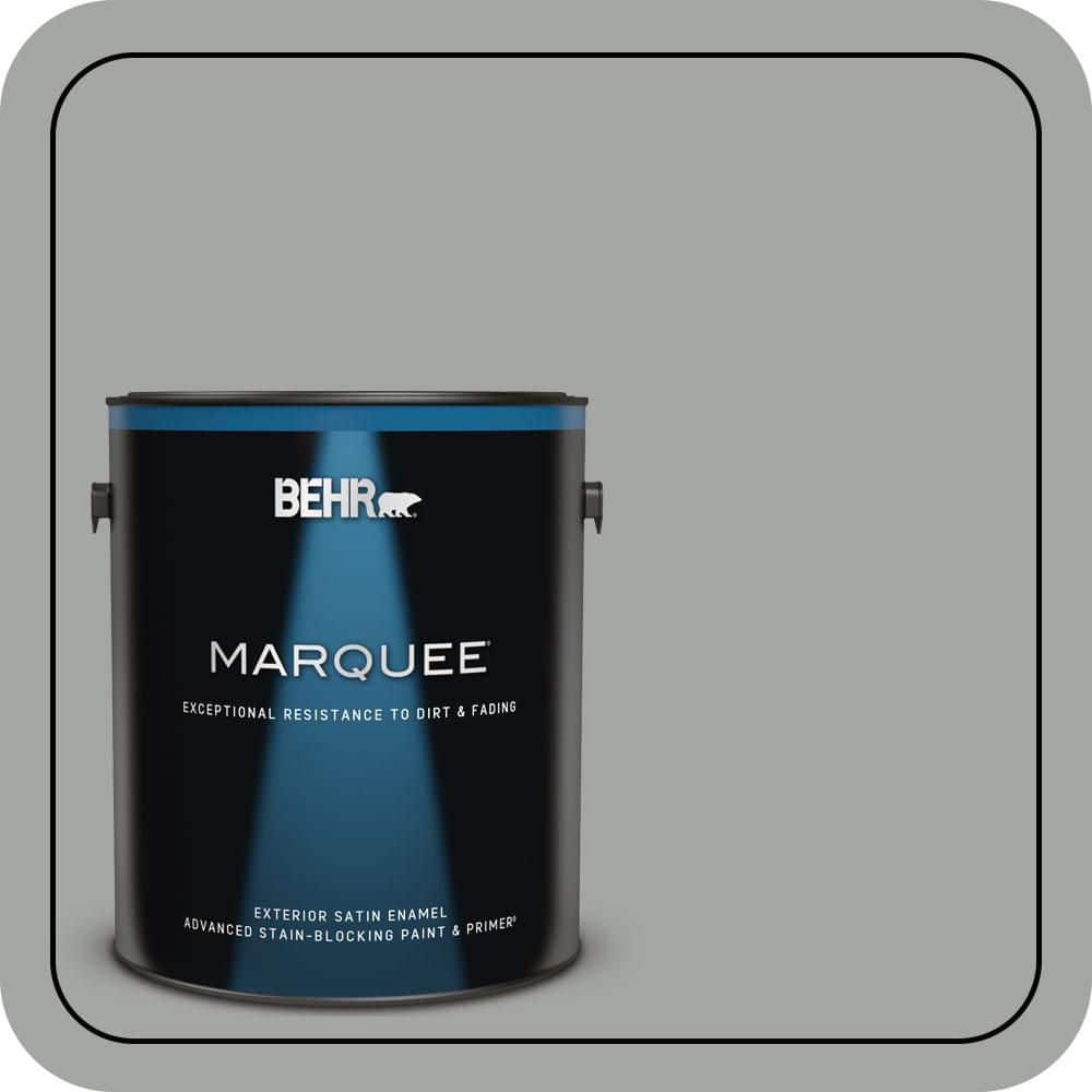 BEHR MARQUEE 1 gal. #PPU25-04 Sharkskin Suit Satin Enamel Exterior Paint & Primer