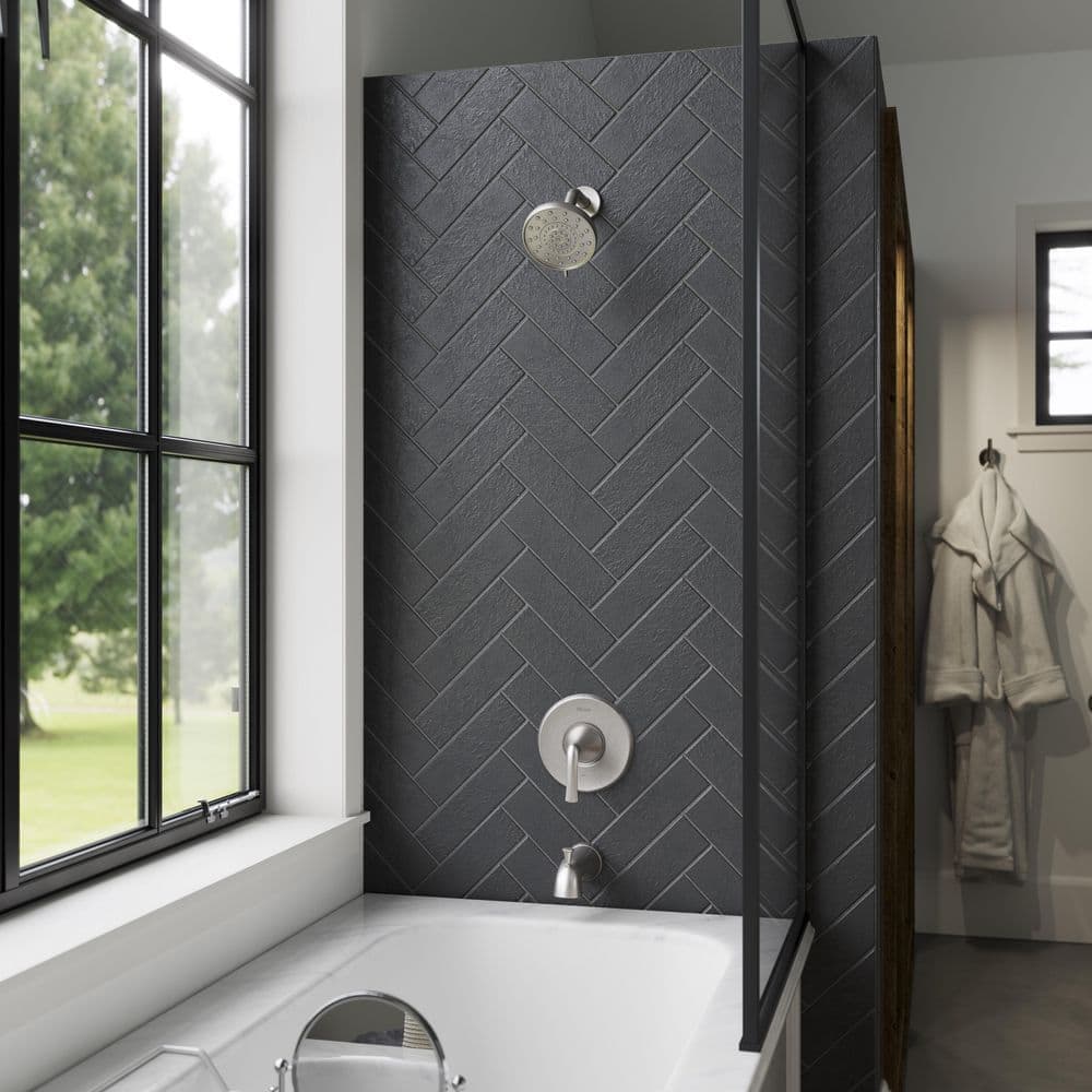Pfister Ladera Single Handle 3-Spray Tub and Shower Faucet 1.8 GPM in Spot Defense Brushed Nickel (Valve Included) (3)