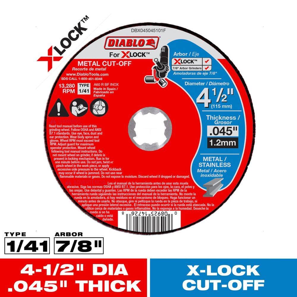 DIABLO 4-1/2 in. Thin Kerf Metal Cut-Off Disc for X-Lock and 7/8 in. Arbor Angle Grinders