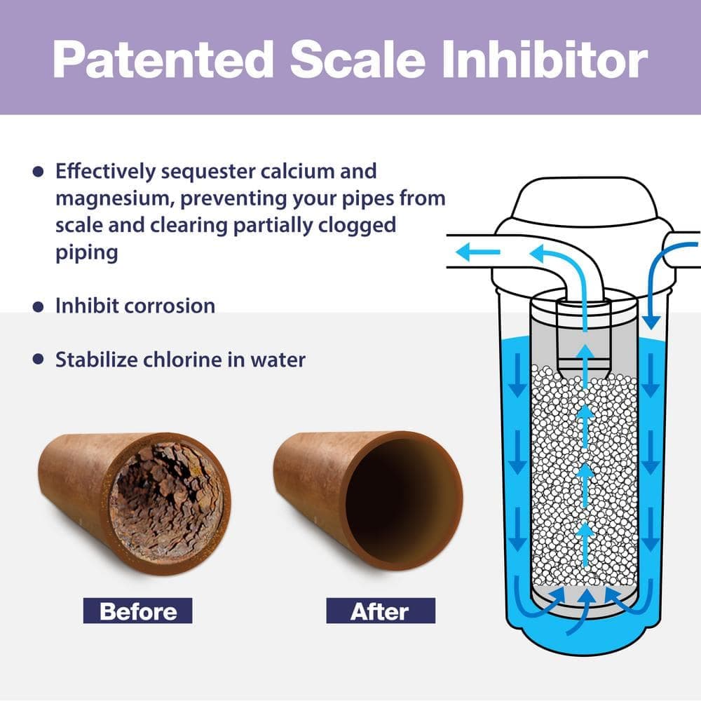 ISPRING 4.5 in. x 20 in Anti Scale Whole House Water Filtration System with Premium Scale Inhibitor, Blue (3)