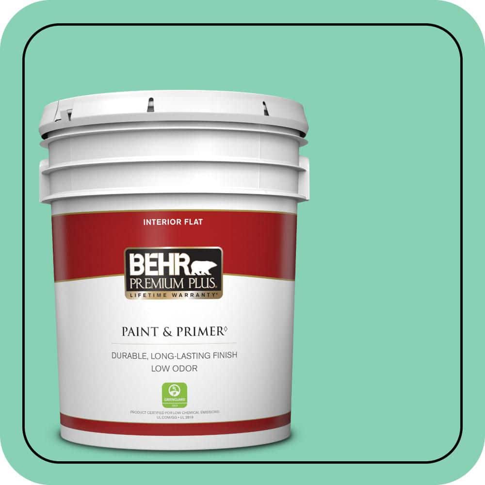 BEHR PREMIUM PLUS 5 gal. #P420-3 Tropical Trail Flat Low Odor Interior Paint & Primer