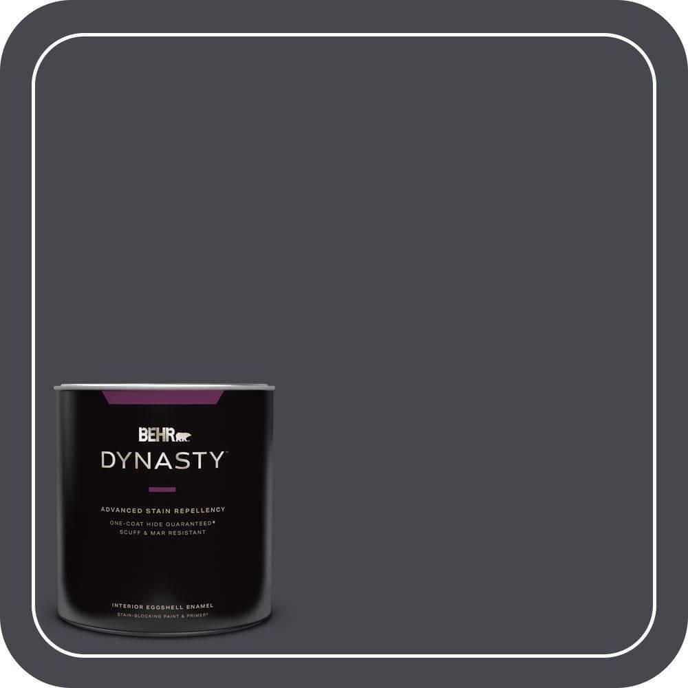 BEHR DYNASTY 1 qt. #N490-7 Ink Black One-Coat Hide Eggshell Enamel Interior Stain-Blocking Paint and Primer