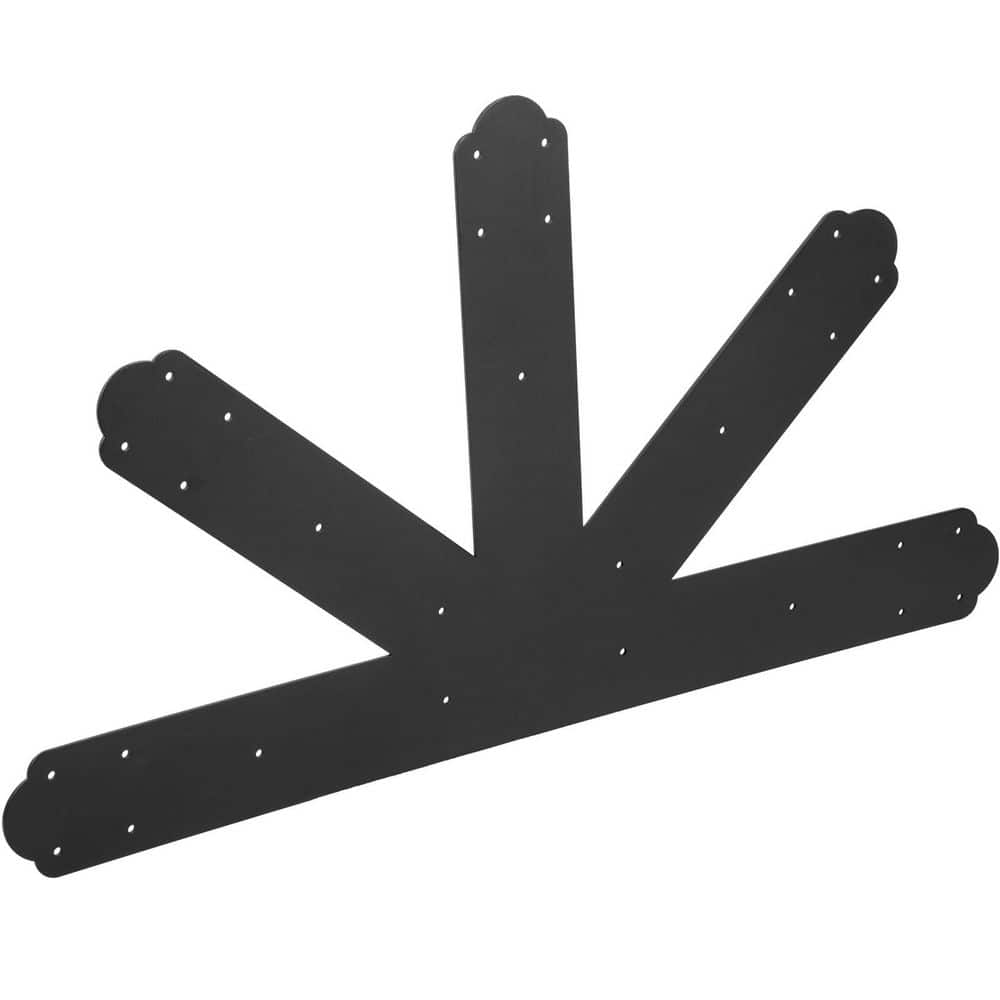 SVOPES Gable Plate, Black Powder-Coated Truss Connector Plates, 12:12 Pitch Gable Bracket, 4 mm Steel Truss Nail Plates (1)