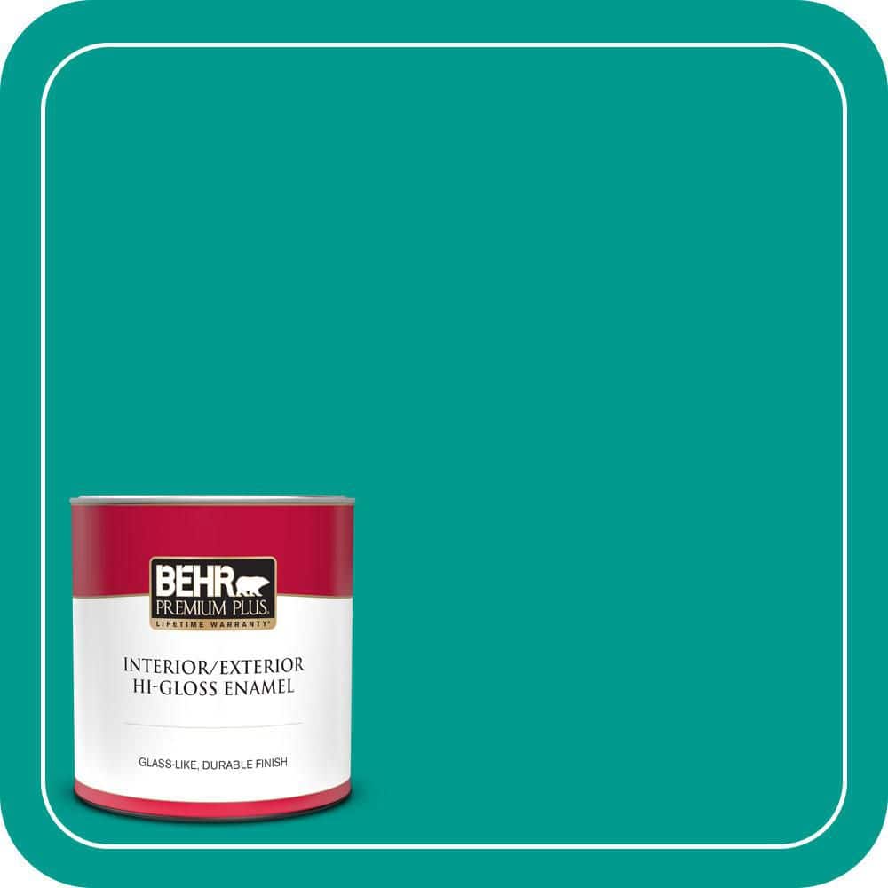 BEHR PREMIUM PLUS 1 qt. #P450-6 Tropics Hi-Gloss Enamel Interior/Exterior Paint & Primer (1)