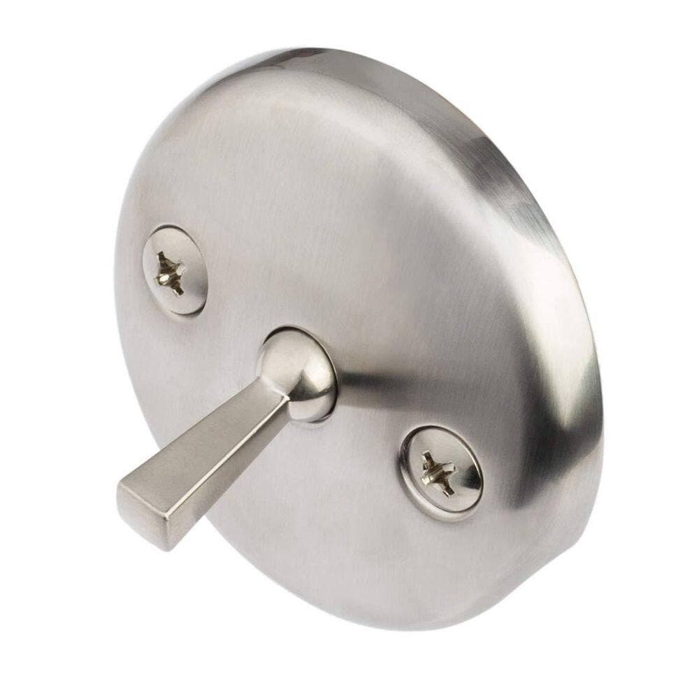 Wudkey 1-Piece Trip Lever Tub Trim Kit Set in Brushed Nickel Included Trip Lever Overflow Face Plate Trip Lever Bathtub Drain (3)