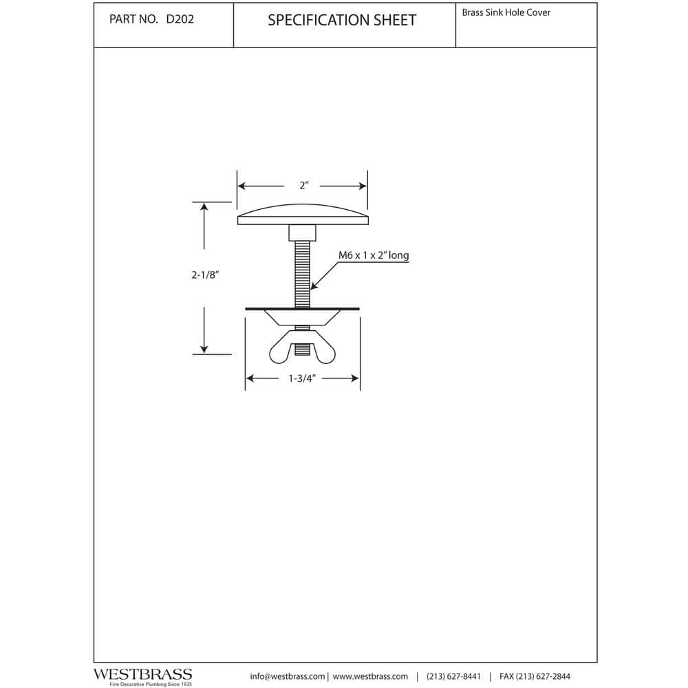 Westbrass 2 in. Kitchen Sink Hole Cover (2)