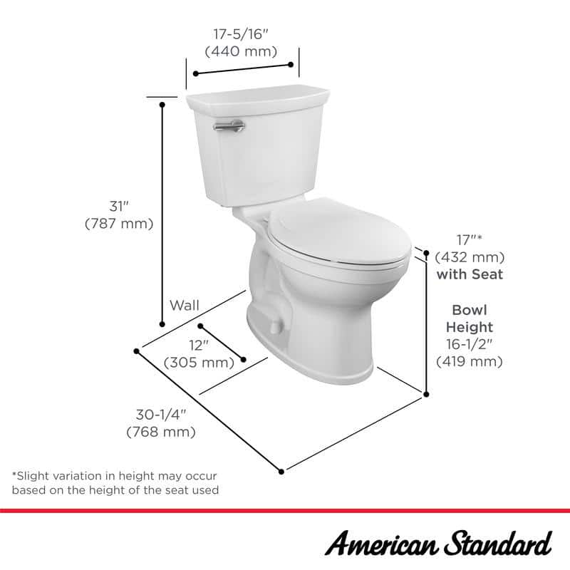American Standard Champion Two-Piece 1.28 GPF Single Flush Elongated Chair Height Toilet with Slow-Close Seat in White (3)