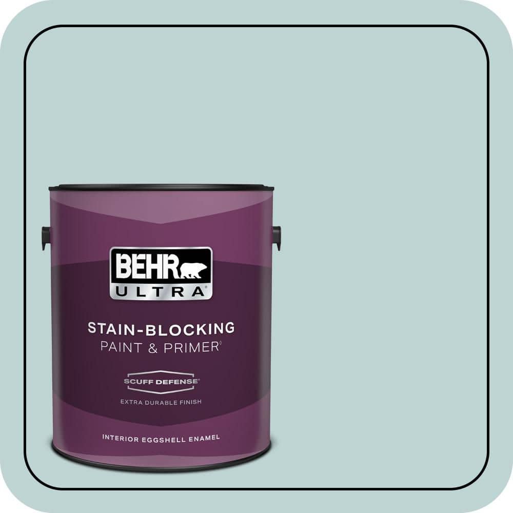BEHR ULTRA 1 gal. #500E-3 Rain Washed Extra Durable Eggshell Enamel Interior Paint & Primer