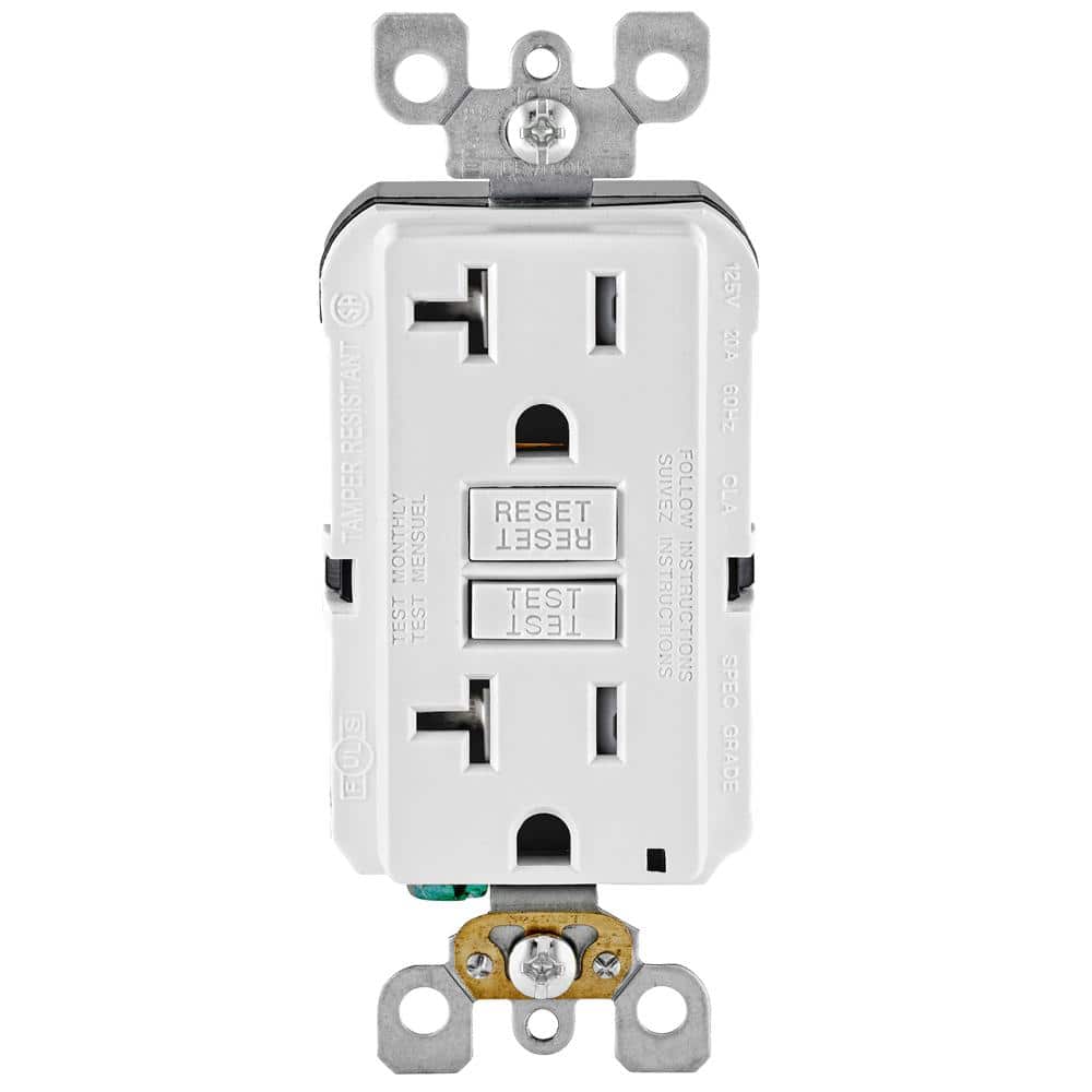 Leviton 125-Volt Duplex SmarTest Self-Test Tamper Resistant GFCI Outlet, GFTR2-KE