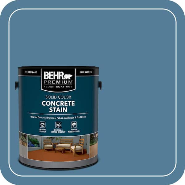 BEHR PREMIUM 1 gal. #PFC-58 Alpine Sky Solid Color Flat Interior/Exterior Concrete Stain (2)