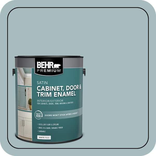 BEHR PREMIUM 1 gal. #PPU13-13 Oslo Blue Satin Enamel Interior/Exterior Cabinet, Door & Trim Paint (2)