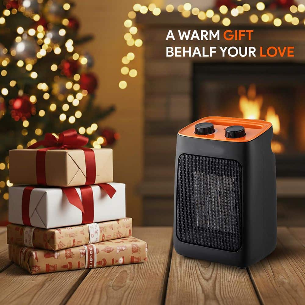 Aoibox Portable Space Heater with Thermostat 1500W PTC Ceramic Indoor Office Heater, 3 Modes, Fast Heating, ETL (3)