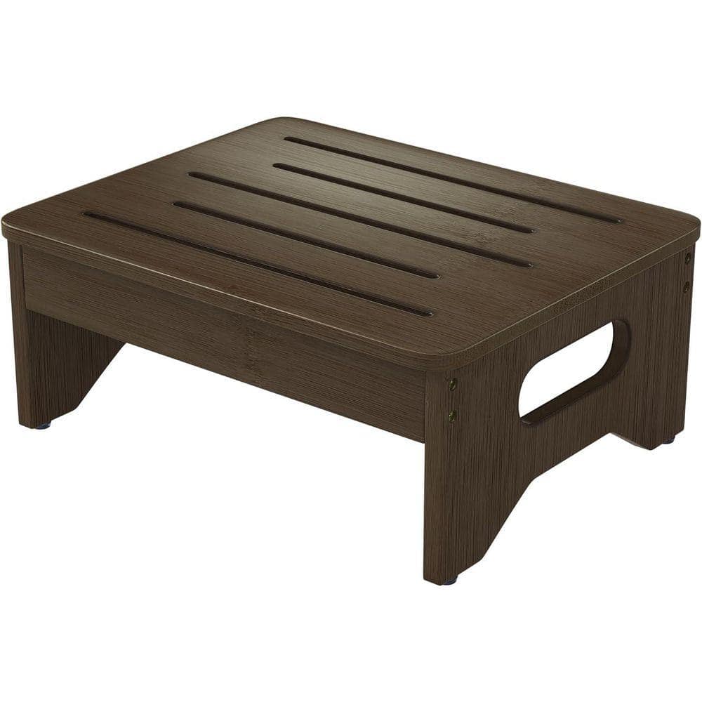 KIWDZFU 1 ft. Reach Wooden Step Stool for Adults and Kids with Non-Slip Rubber Feet, 6.5 in. High, 400 lbs. Capacity (1)