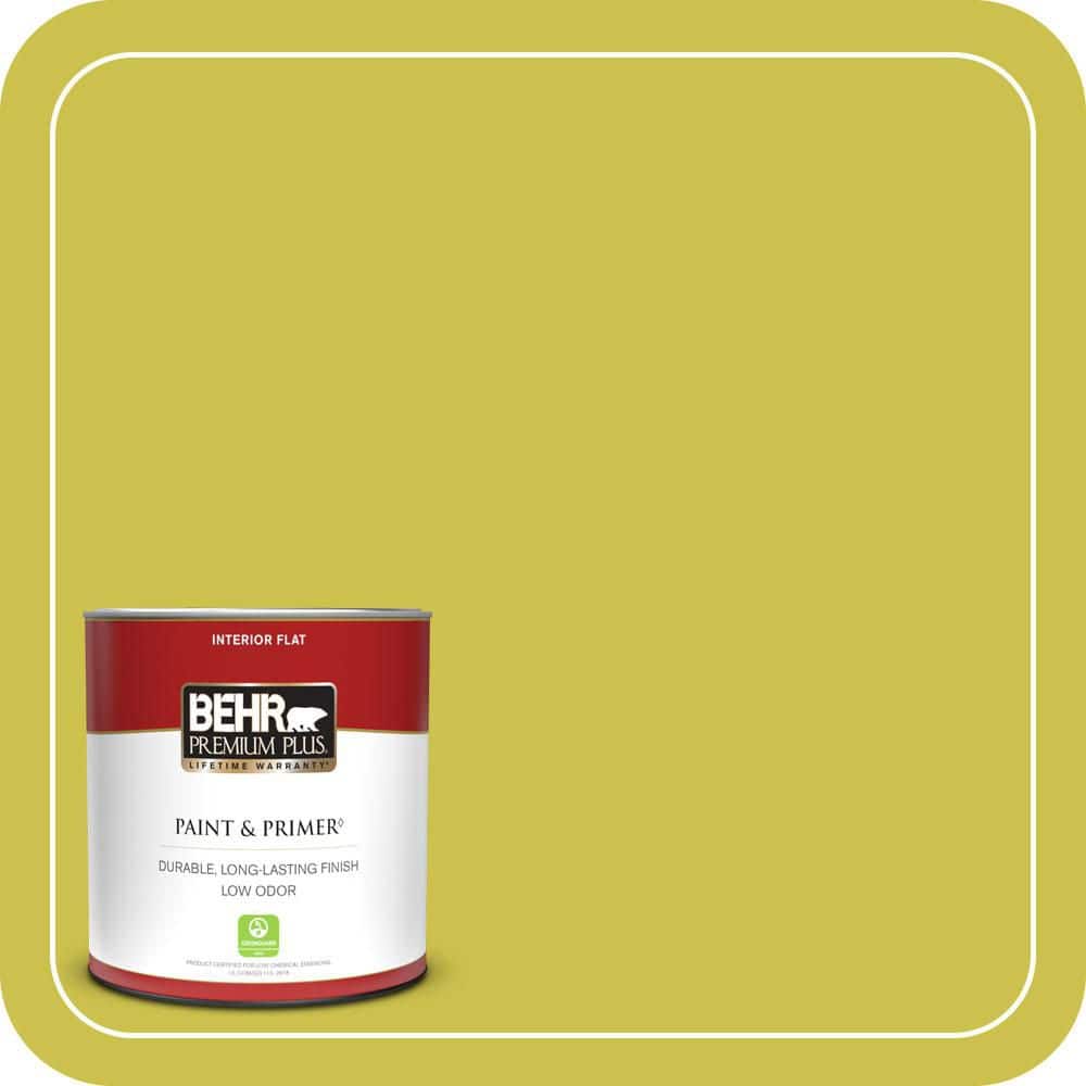 BEHR PREMIUM PLUS #P340-5A Cilantro Lime Enamel Interior/Exterior Paint and Primer Color Sample