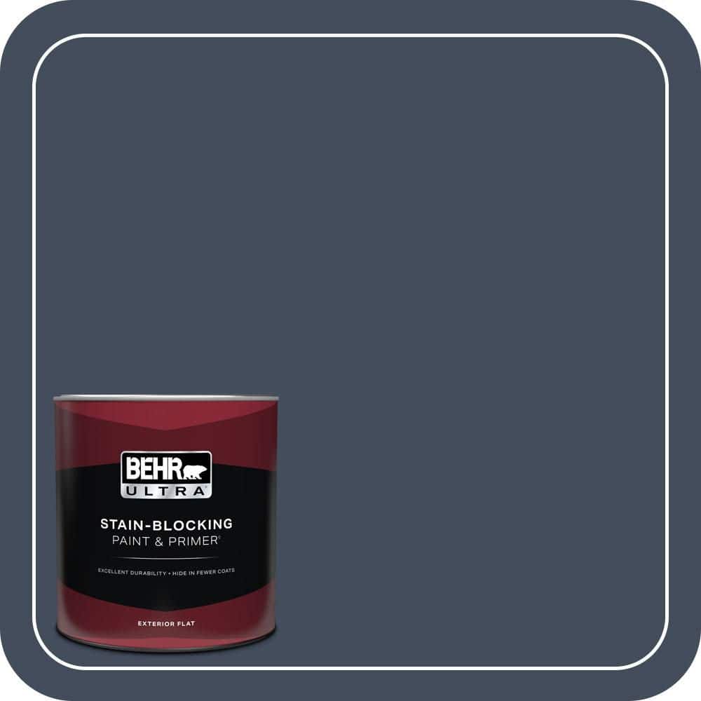 BEHR ULTRA 1 qt. #S520-7 Night Flight Flat Exterior Paint & Primer