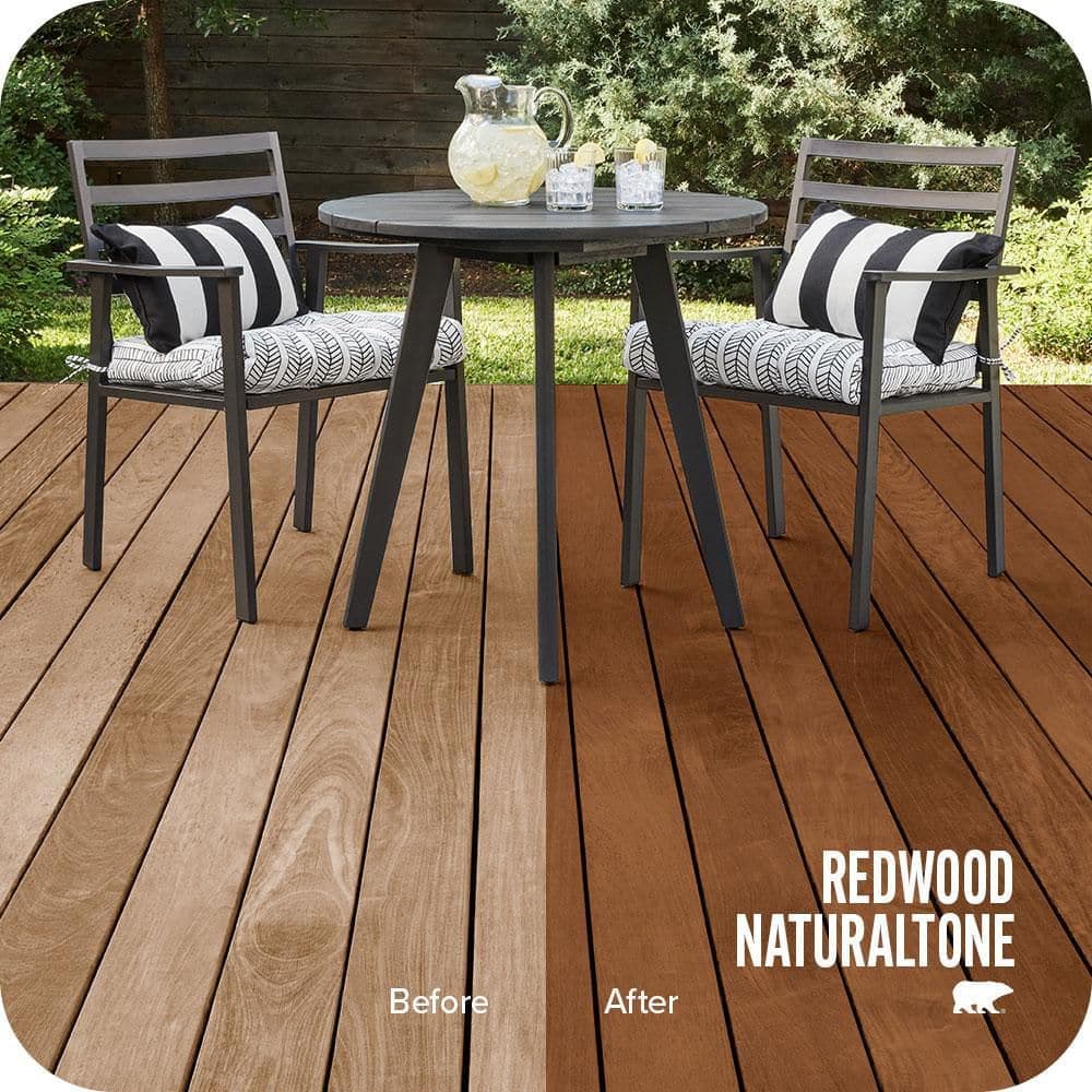 BEHR PREMIUM 1 gal. #ST-122 Redwood Naturaltone Semi-Transparent Waterproofing Exterior Wood Stain and Sealer (2)