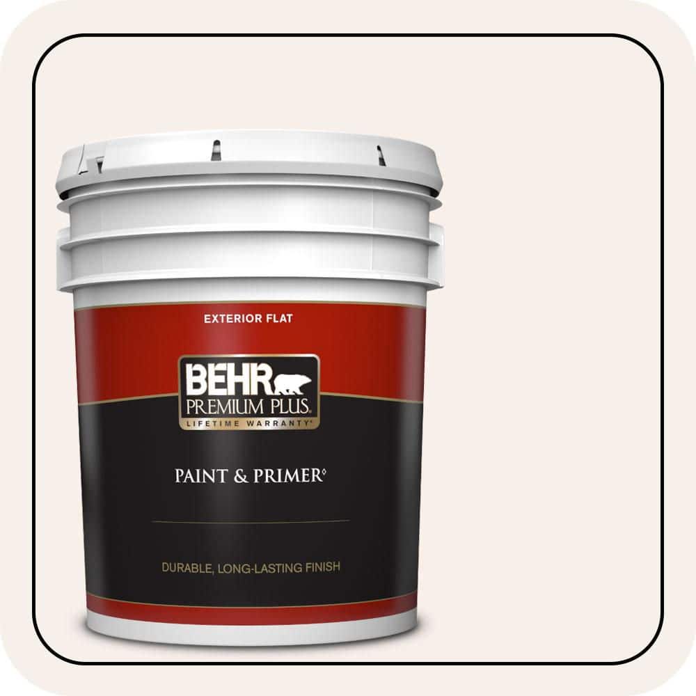 BEHR PREMIUM PLUS 5 gal. #W-B-100 Billowy Clouds Flat Exterior Paint & Primer