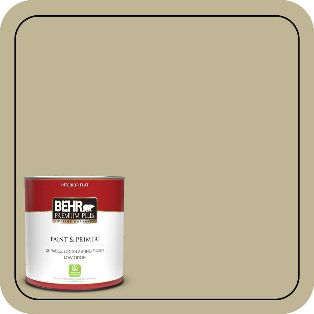 BEHR PREMIUM PLUS 1 qt. #MQ6-30 Bamboo Shoot Flat Low Odor Interior Paint & Primer
