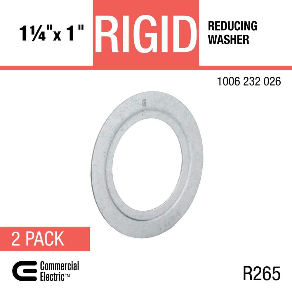 Commercial Electric 1-1/4 in. x 1 in. Rigid Metal Conduit (RMC) Reducing Washer (2-Pack) (3)