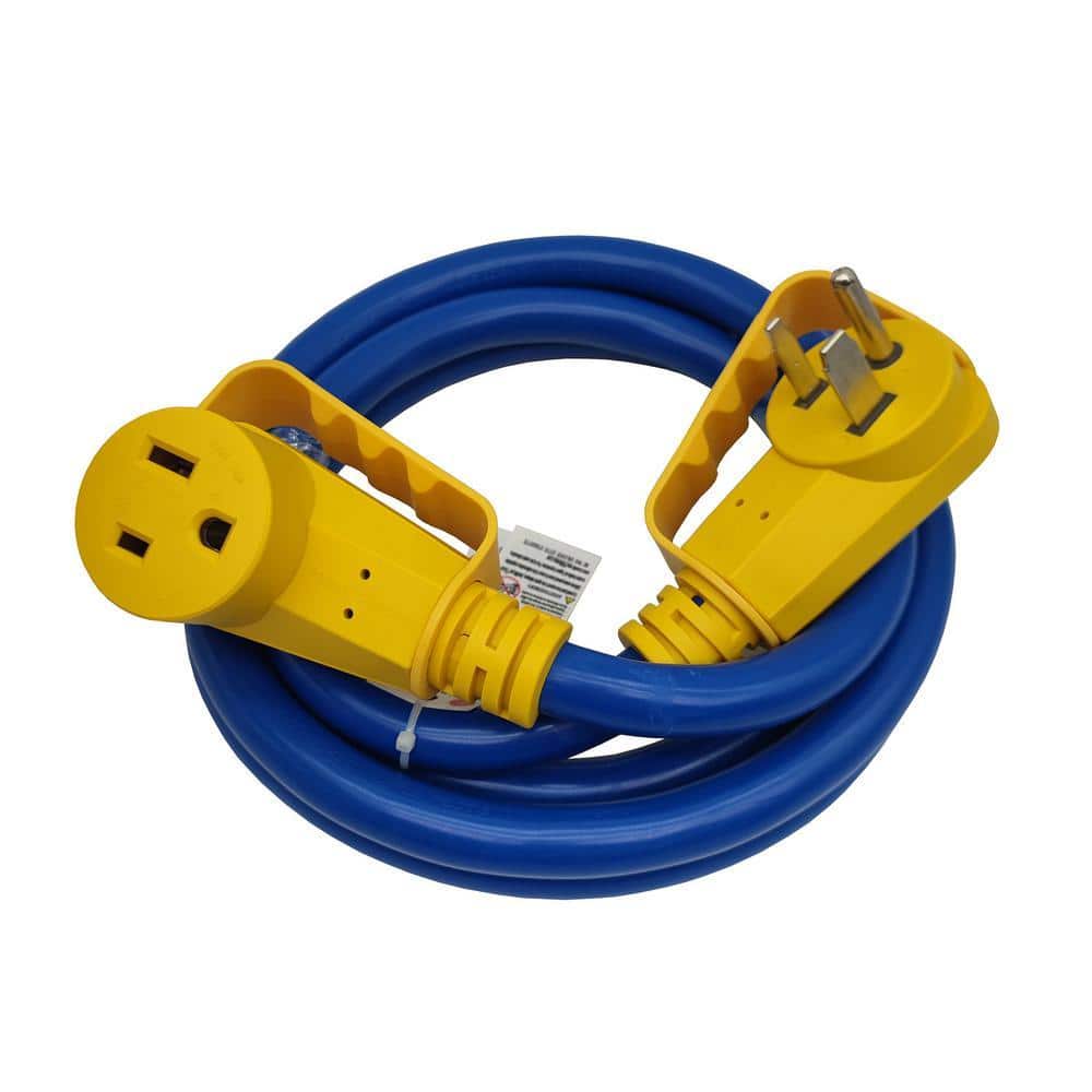 parkworld 15 ft. 8/3 50 Amp 250-Volt Outdoor NEMA 6-50 Welder Extension Cord with Handle and Lighted End, Blue, UL Listed (1)